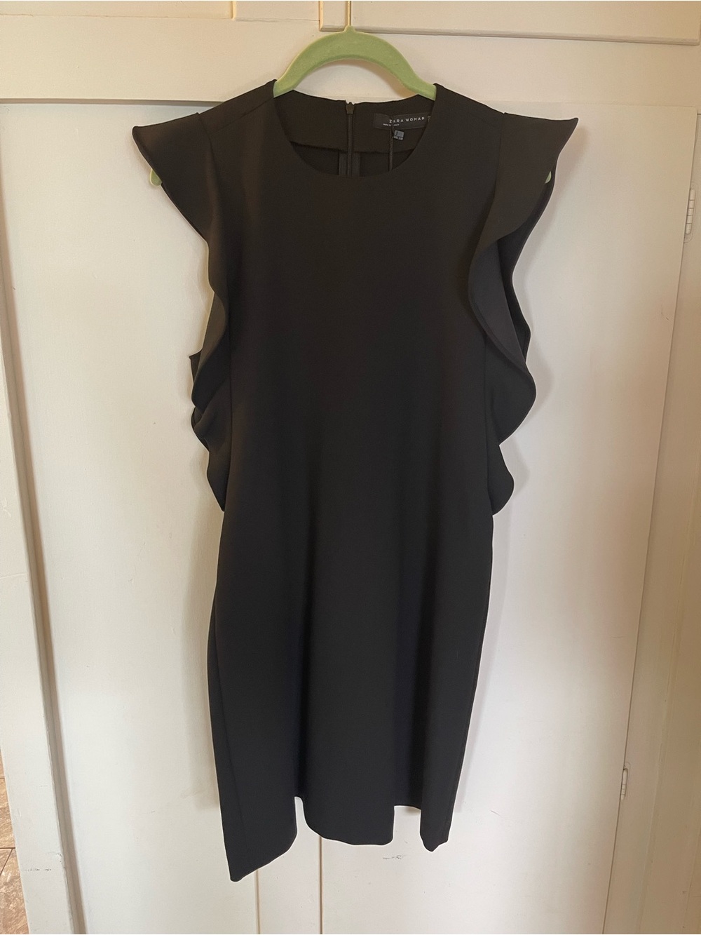 Zara Black Ruffle Sleeve Mini Dress